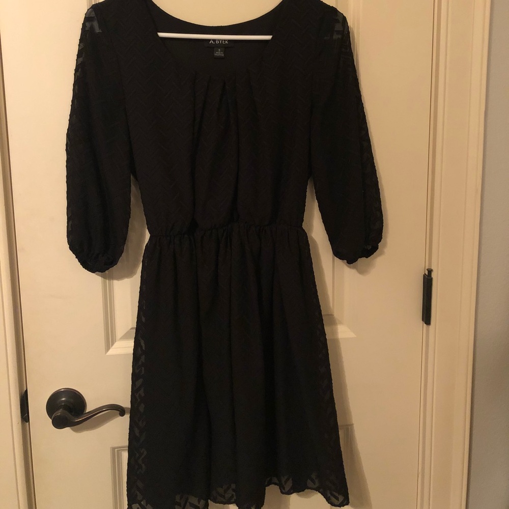 A. Byer Black 3/4 length sleeve dress